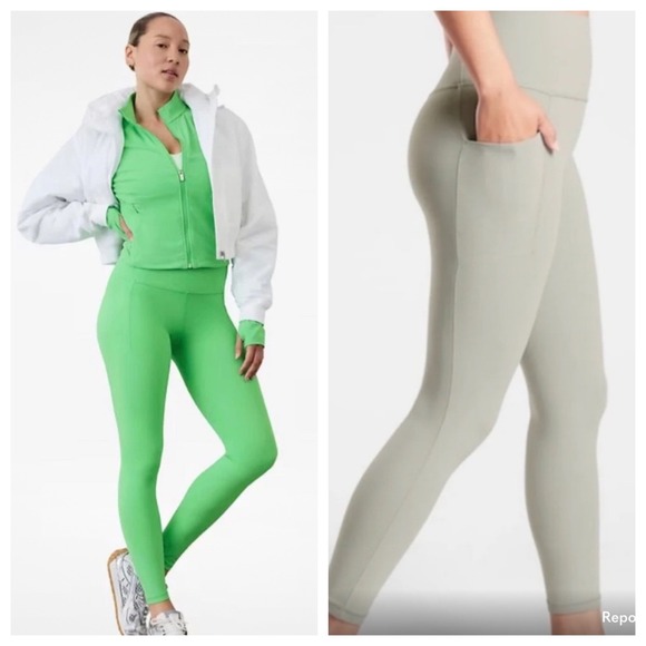 ATHLETA SALUTATION TIGHT BUNDLE OF 2 Women's Size XS green